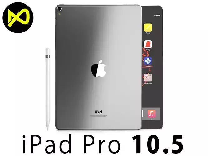 iPad Pro 105 Inch Wifi Space Grey And Pencil 3D model