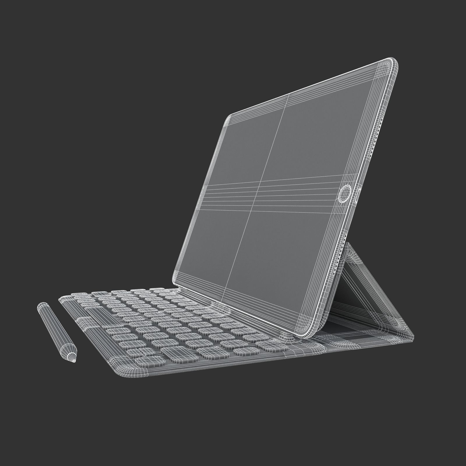 Apple iPad Pro 105 And Type Cover And Pencil 3D model_10