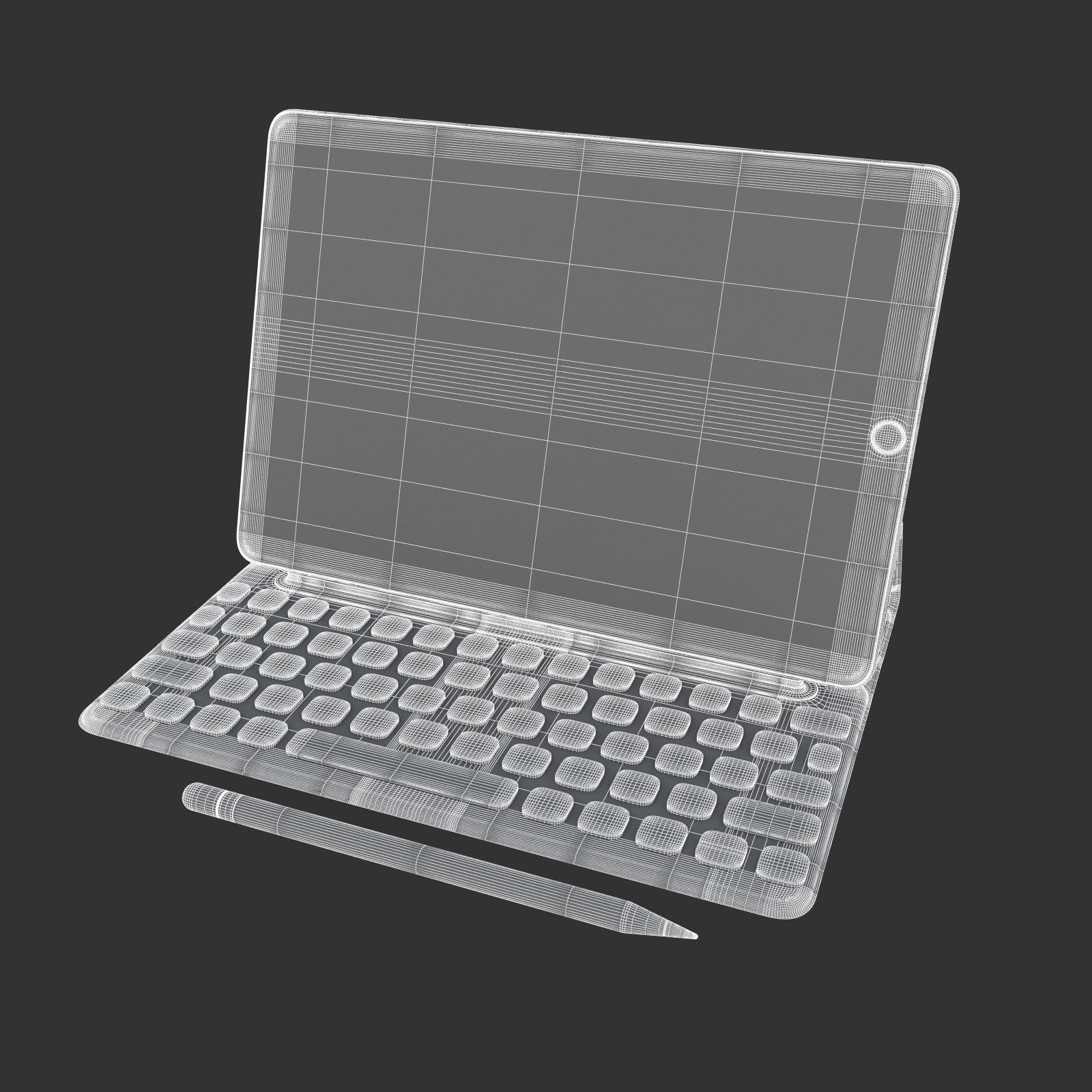 Apple iPad Pro 105 And Type Cover And Pencil 3D model_8