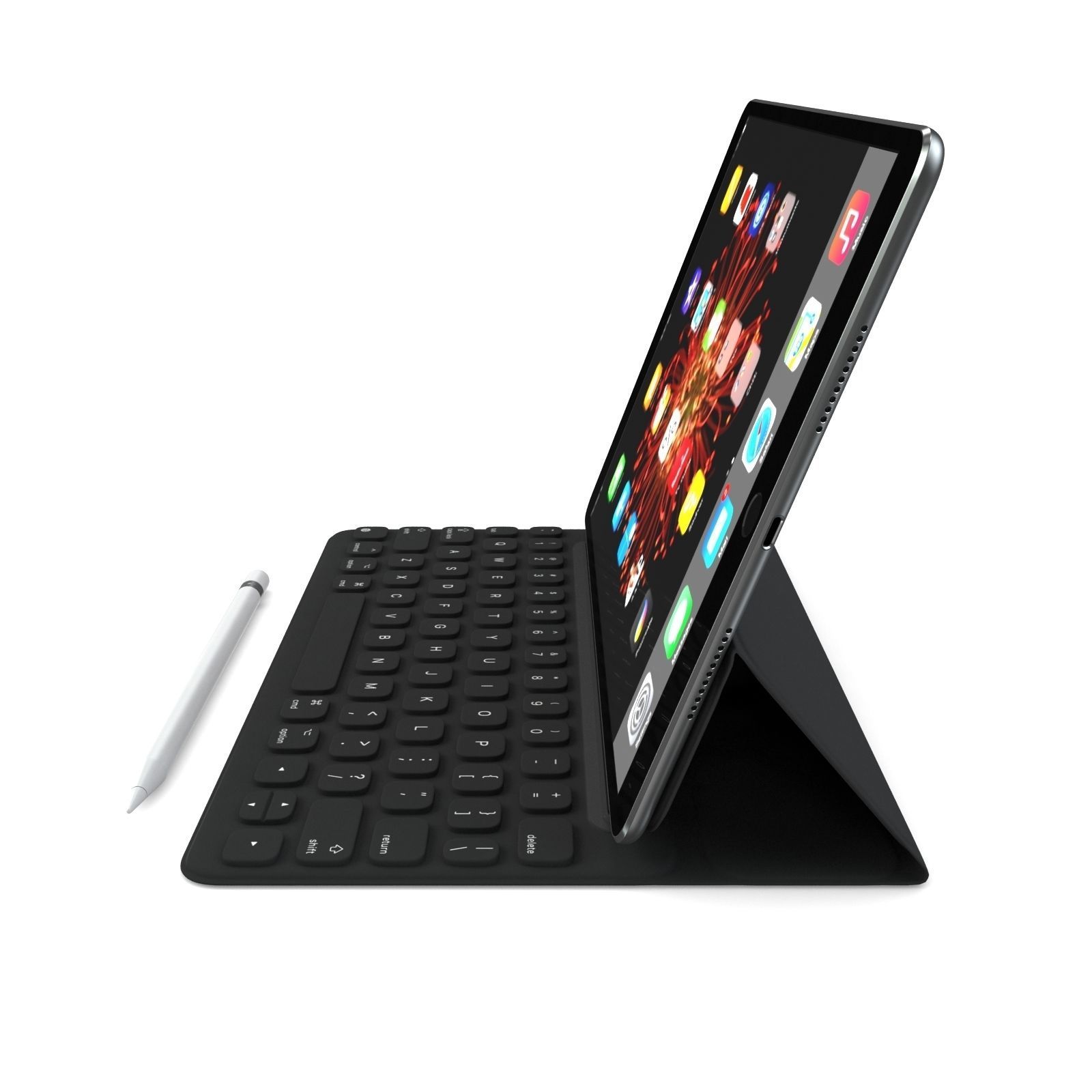 Apple iPad Pro 105 And Type Cover And Pencil 3D model_3