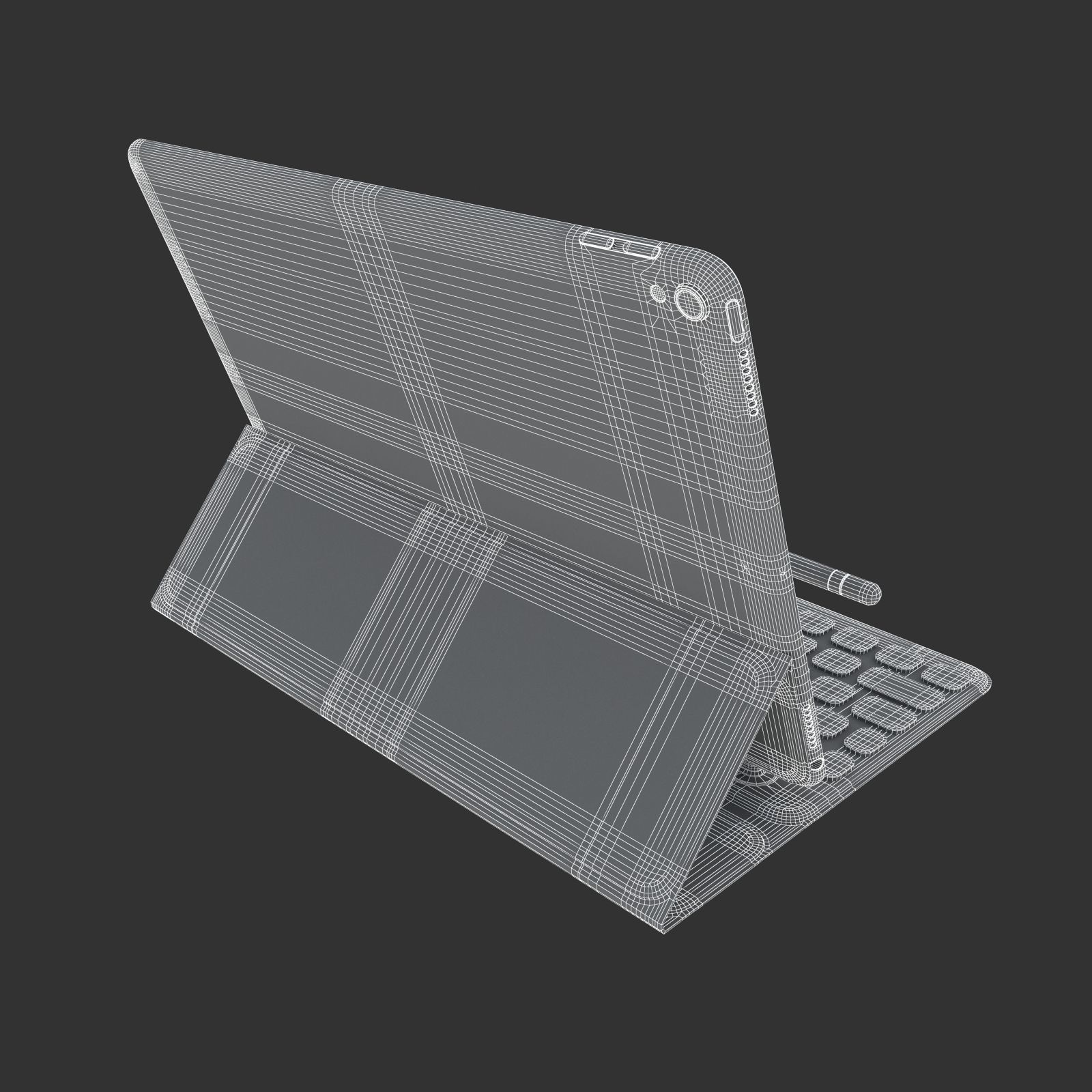 Apple iPad Pro 105 And Type Cover And Pencil 3D model_12
