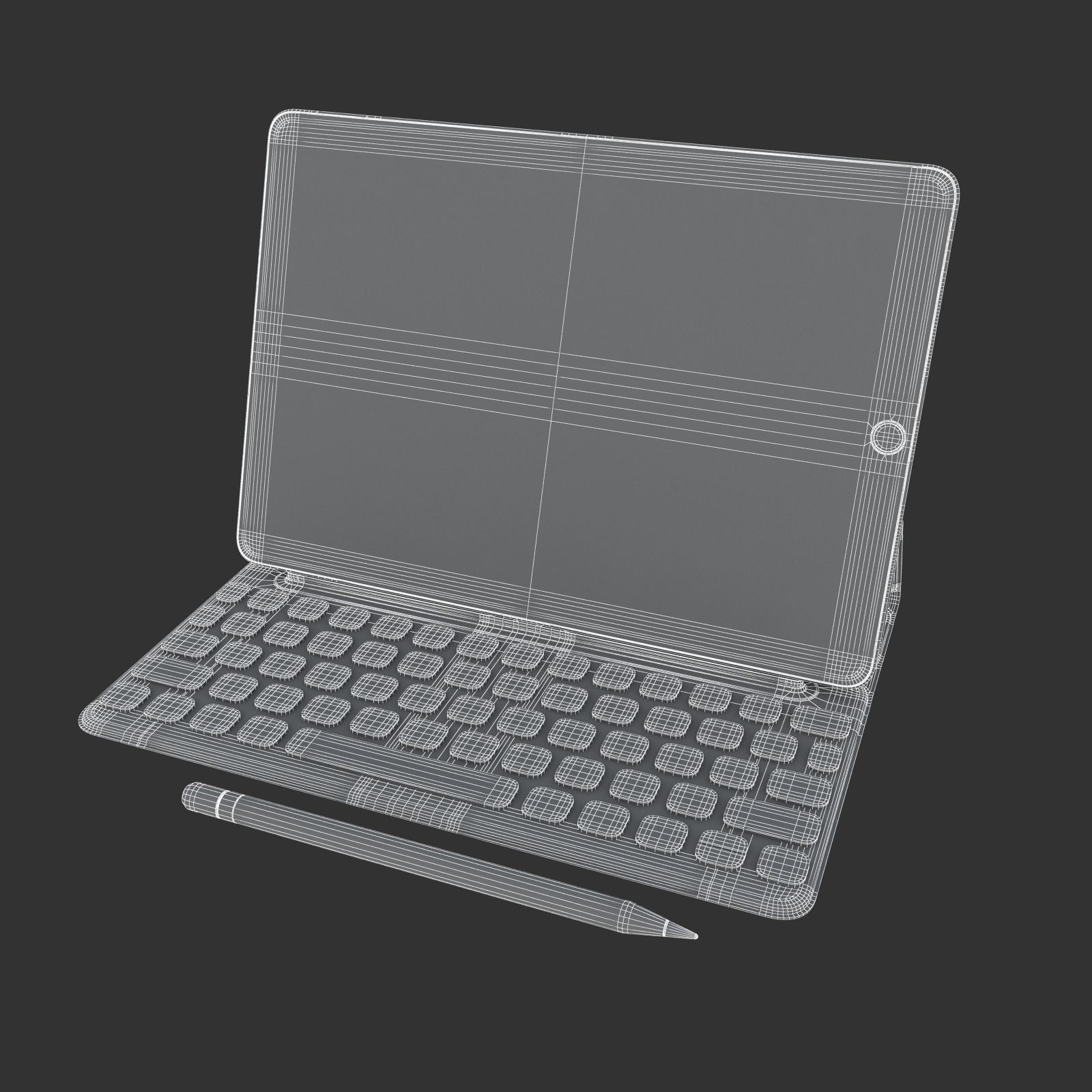 Apple iPad Pro 105 And Type Cover And Pencil 3D model_7