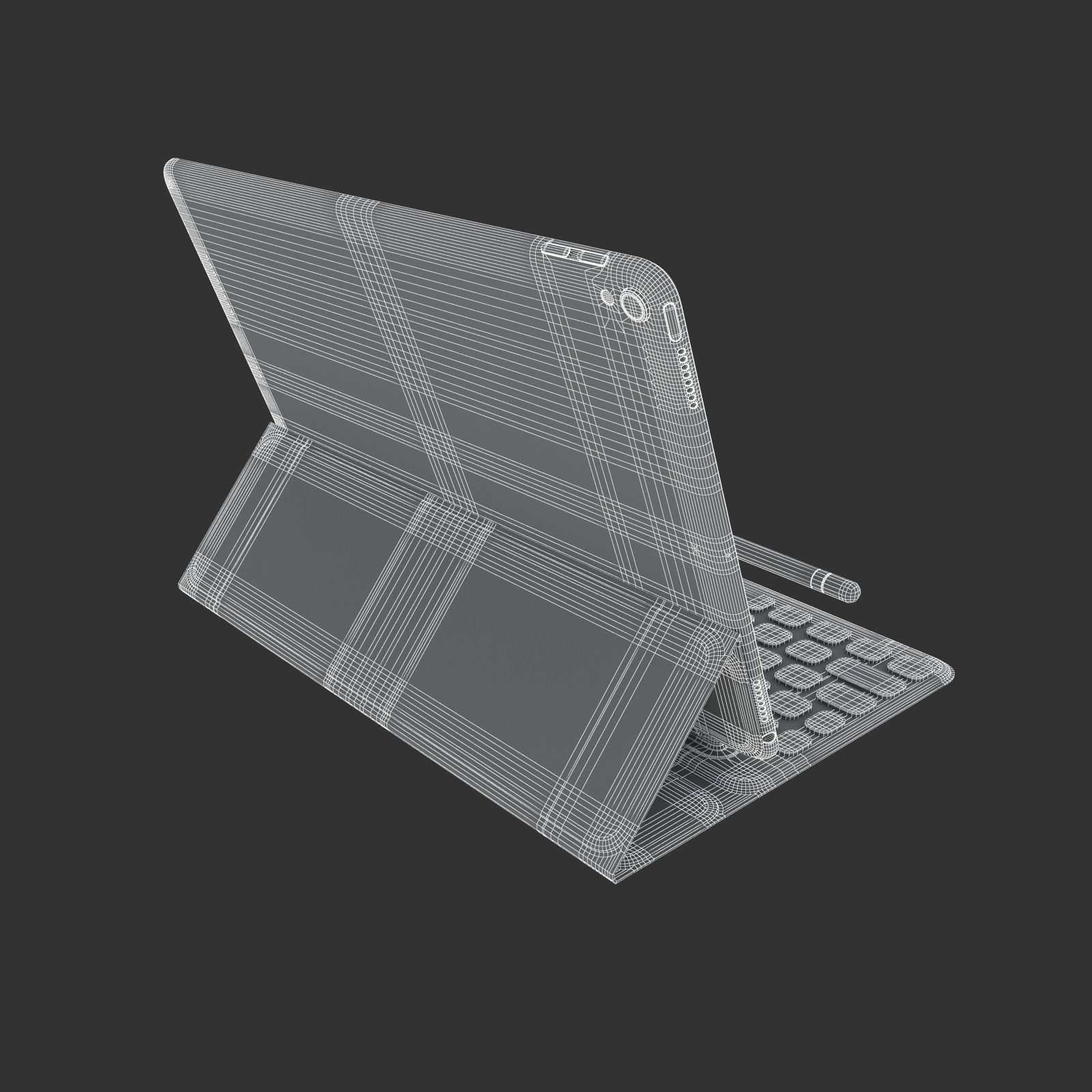 Apple iPad Pro 105 And Type Cover And Pencil 3D model_9