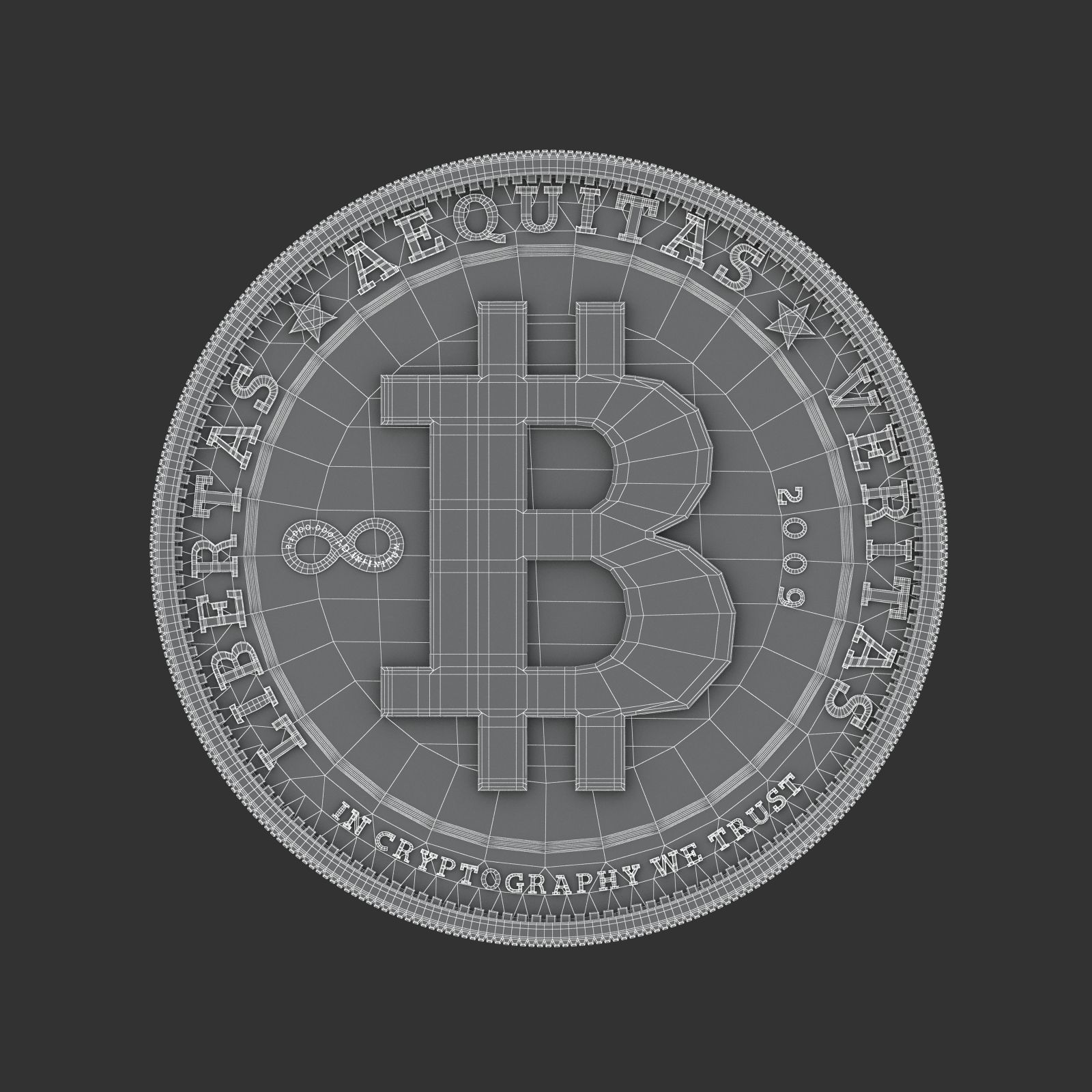 Bitcoin Gold 3D model_9