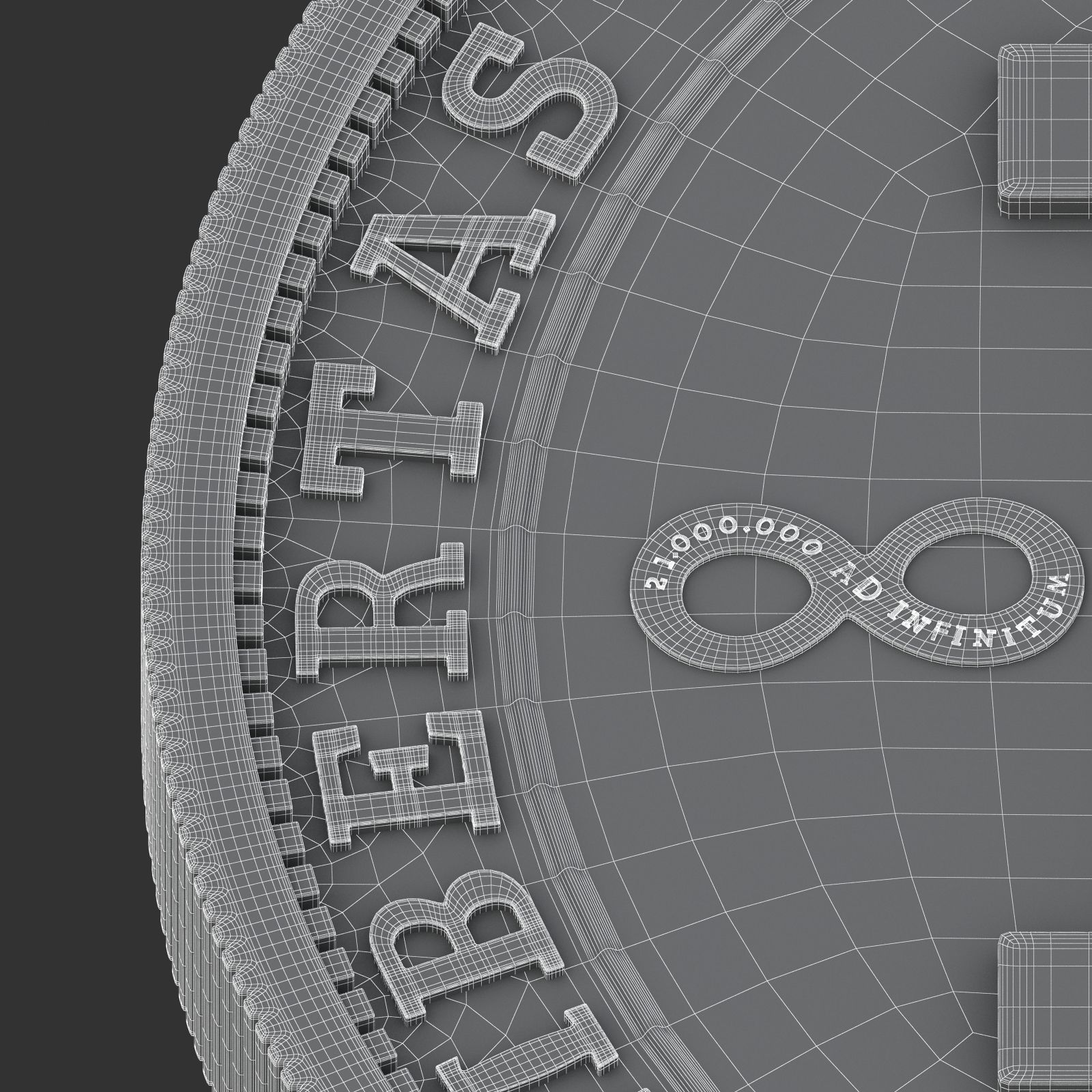 Bitcoin Gold 3D model_11