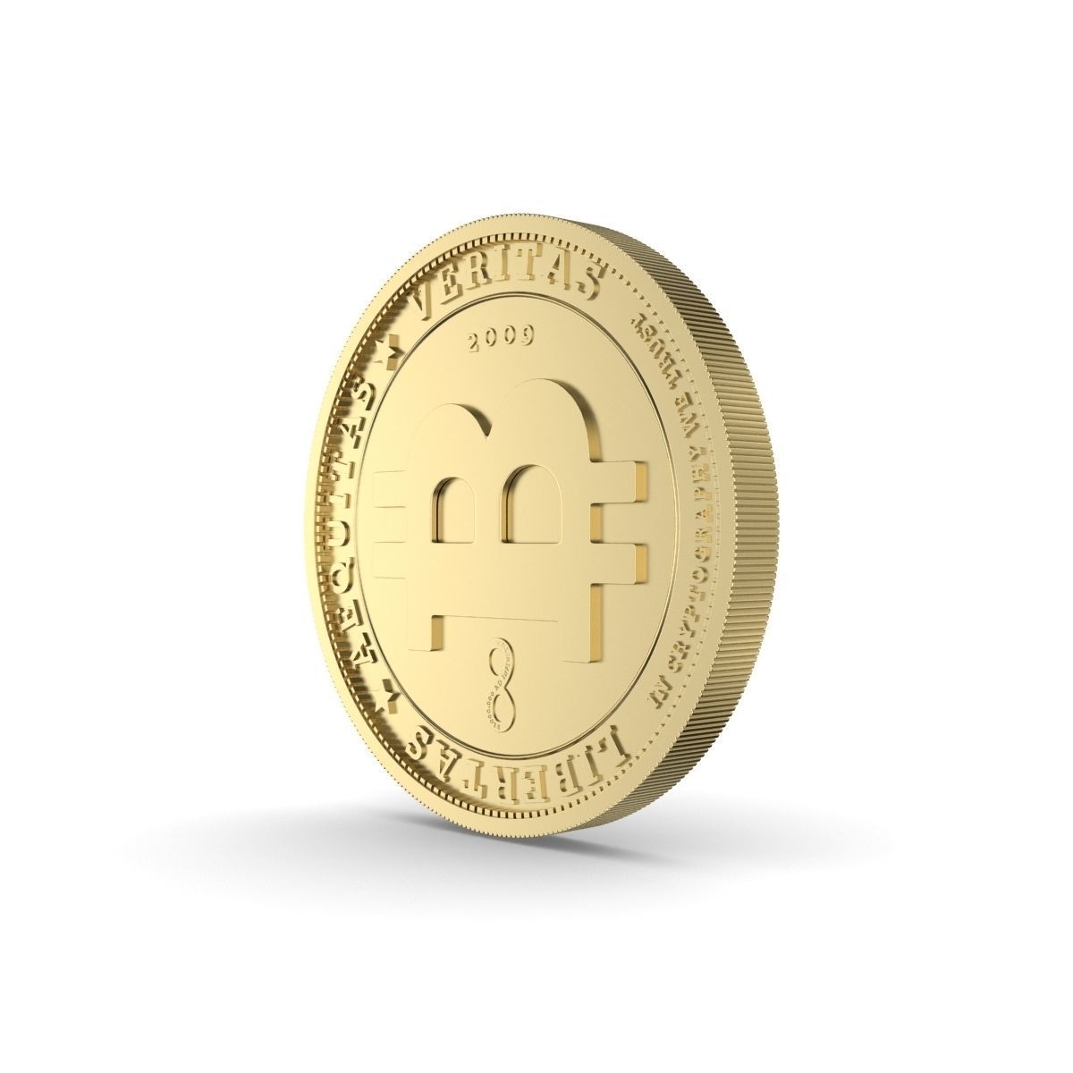 Bitcoin Gold 3D model_7