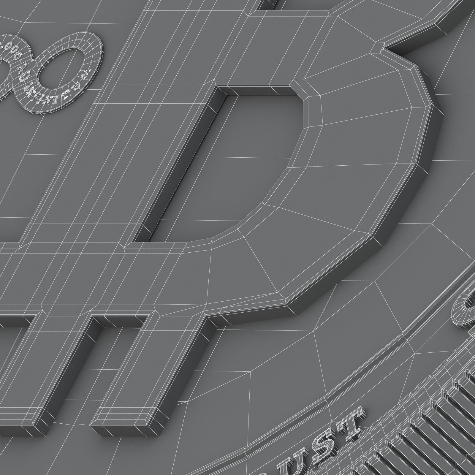 Bitcoin Gold 3D model_13