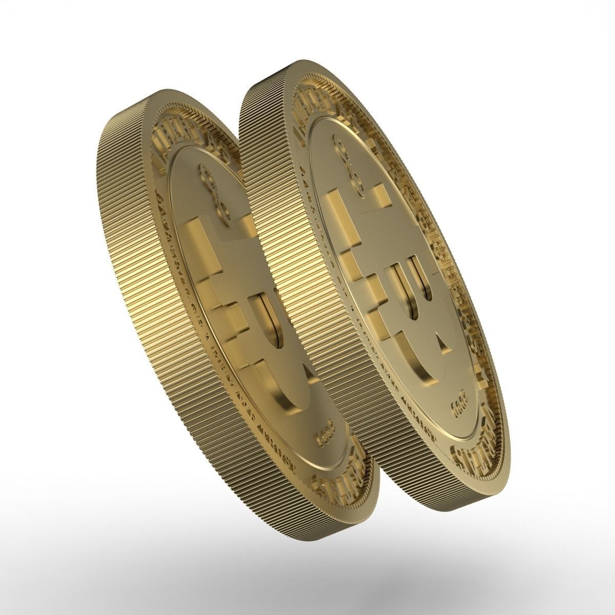 Bitcoin Gold 3D model_5