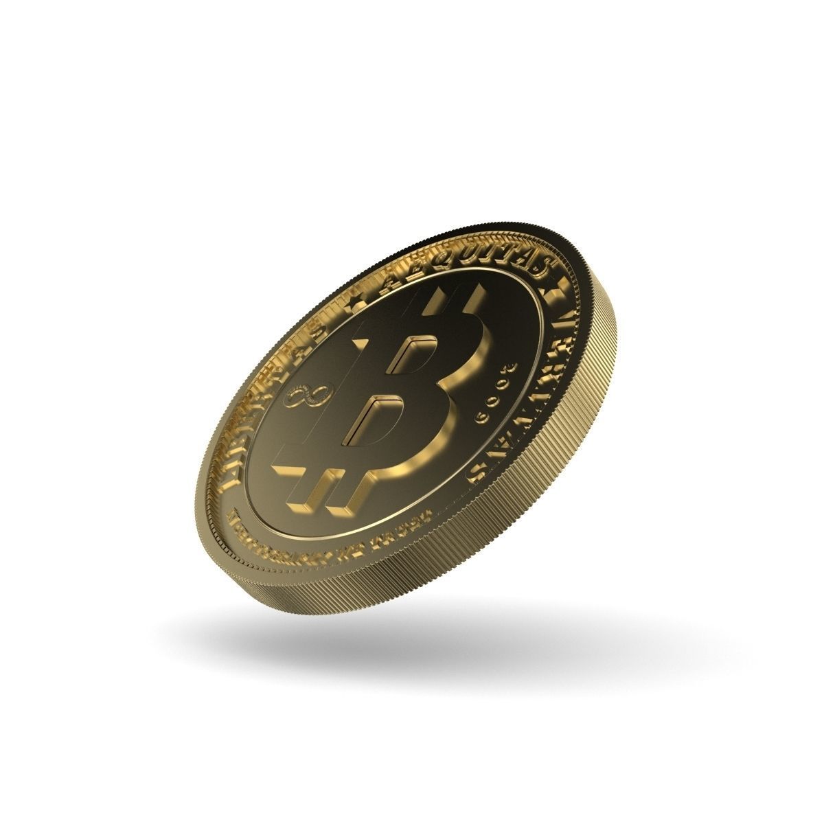 Bitcoin Gold 3D model_4