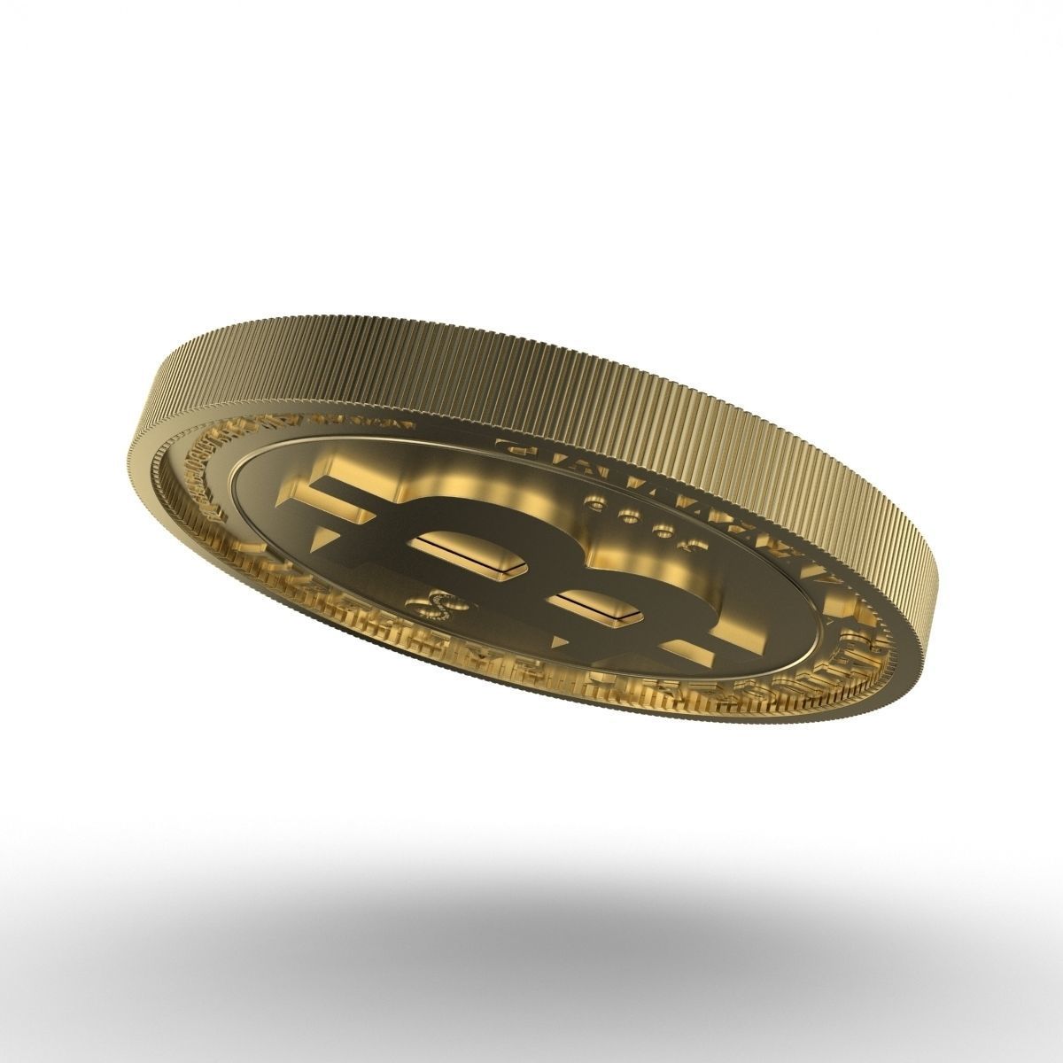 Bitcoin Gold 3D model_6