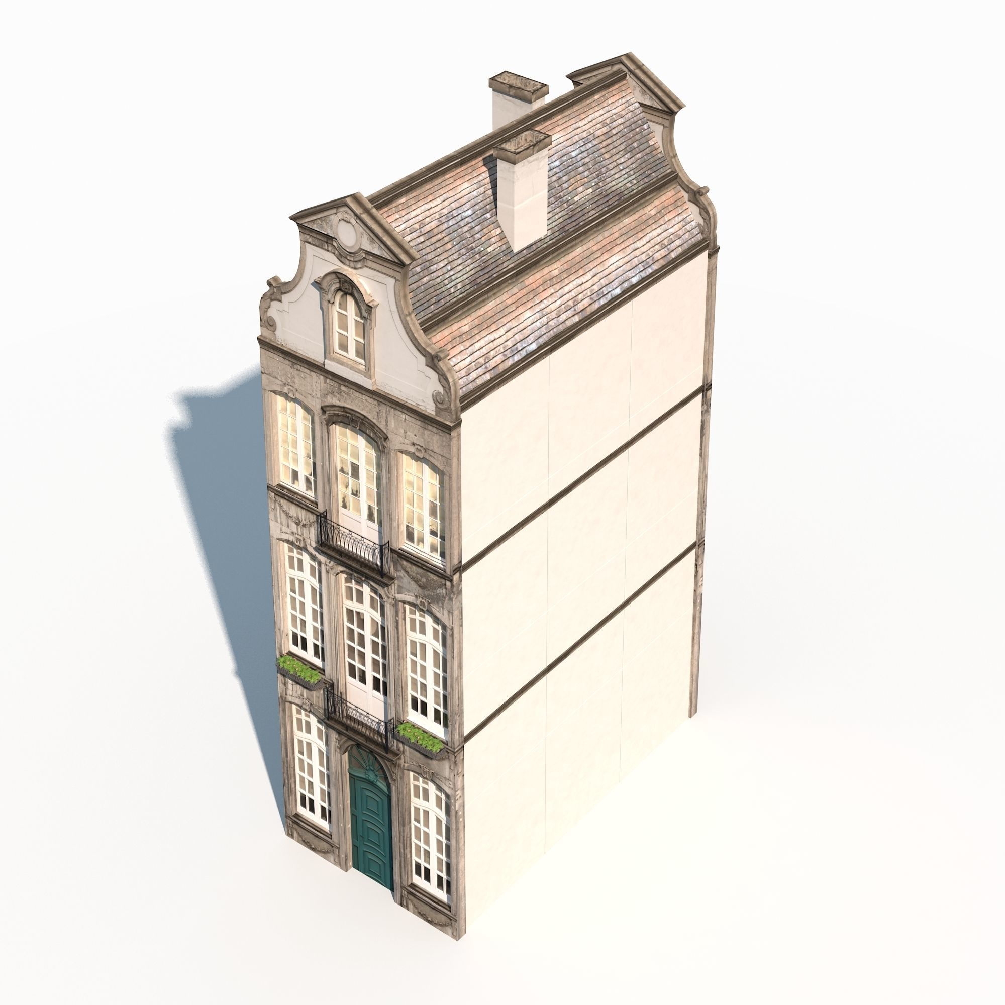 Buildings Facade 181 Low Poly Low-poly 3D model_7