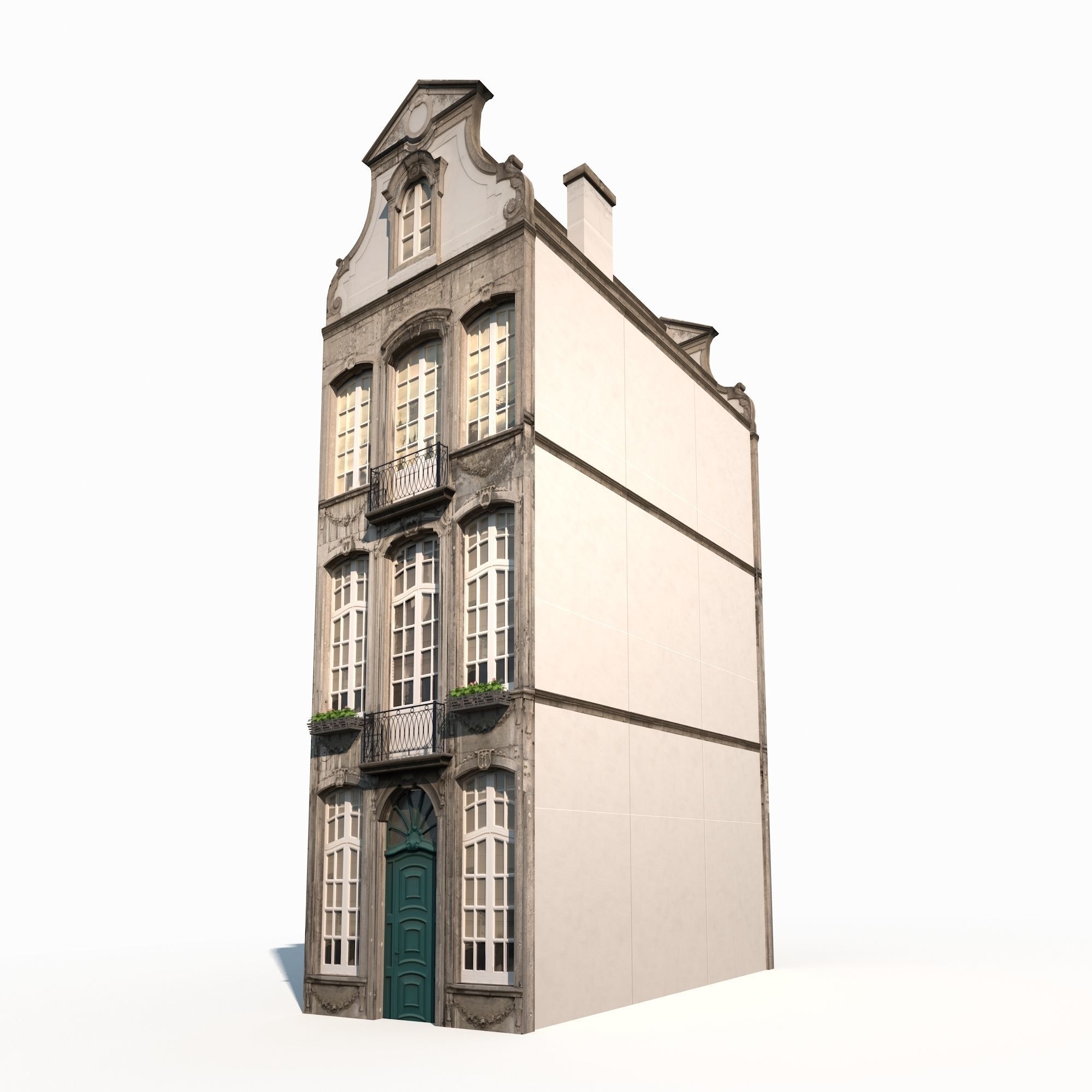 Buildings Facade 181 Low Poly Low-poly 3D model_4