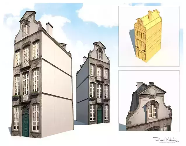 Buildings Facade 181 Low Poly