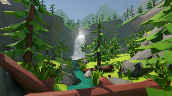 Lowpoly Forest Environment Pack Low-poly 3D model