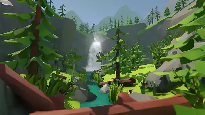Lowpoly Forest Environment Pack Low-poly 3D model
