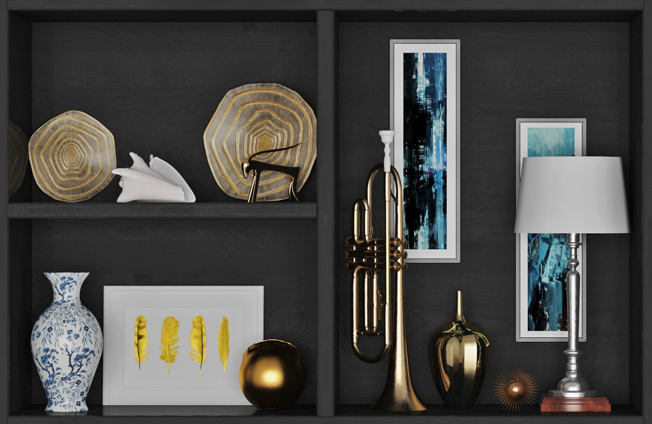 decorative set Gold 2 3D model_4