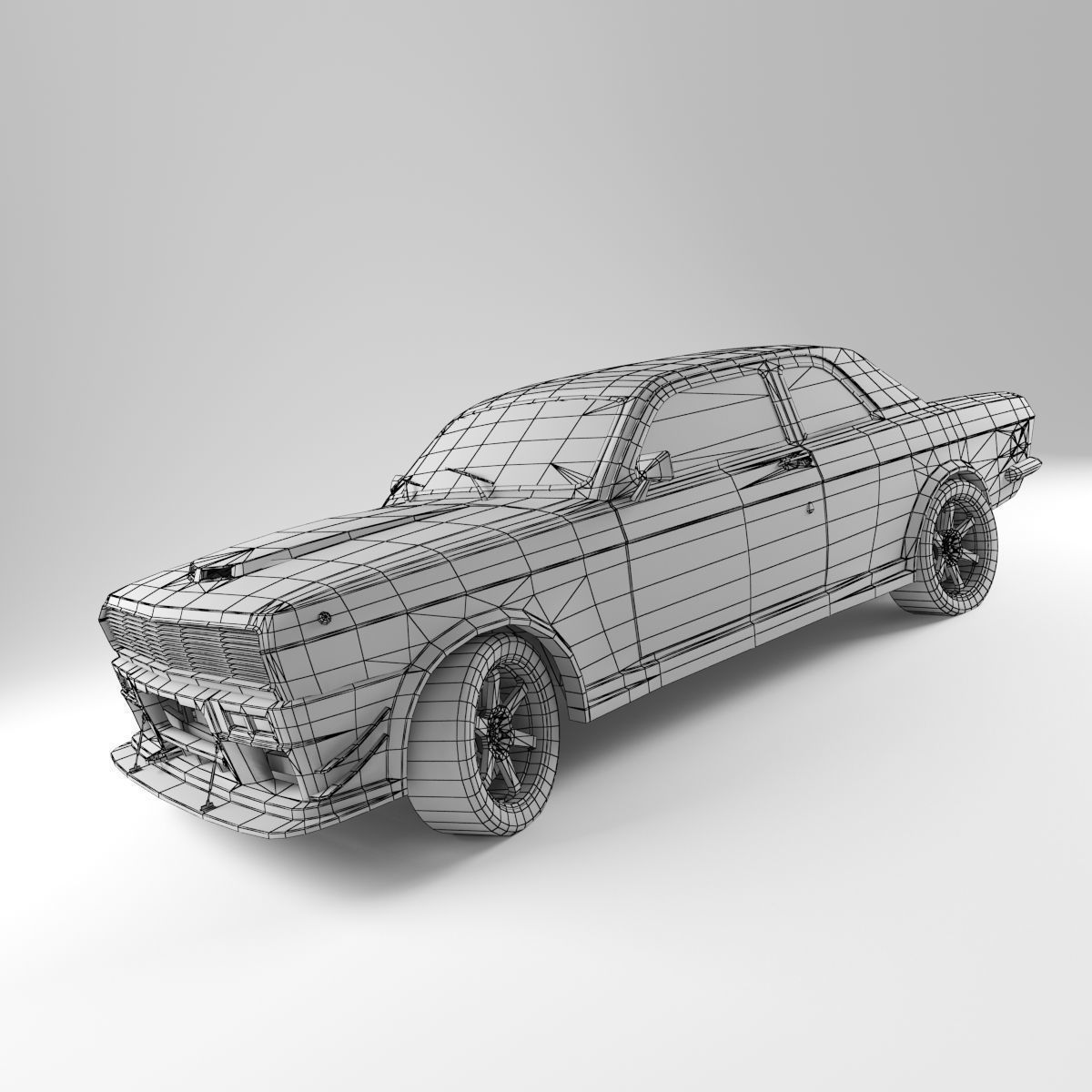 Gaz 24 Volga Low-poly 3D model_1