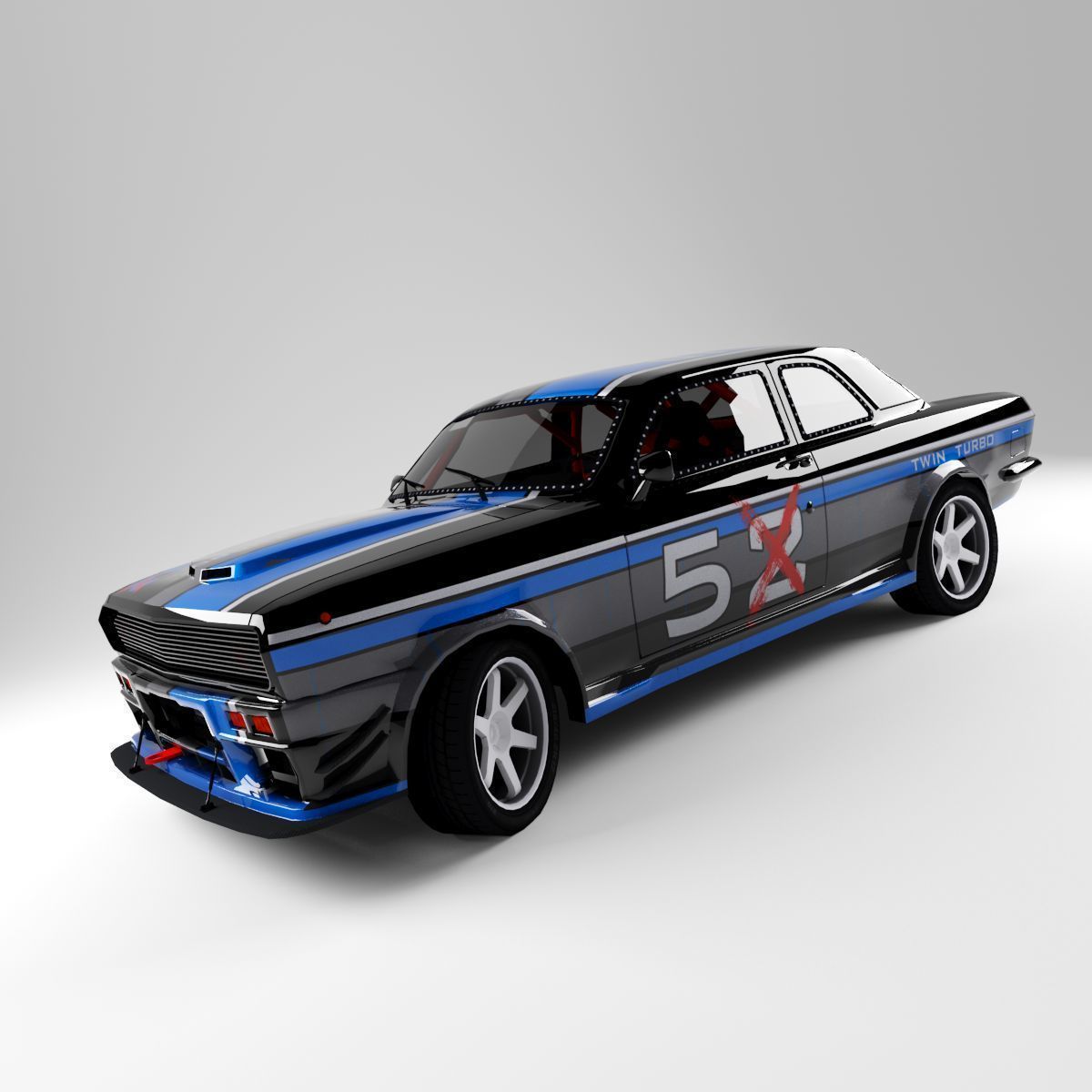 Gaz 24 Volga Low-poly 3D model_10