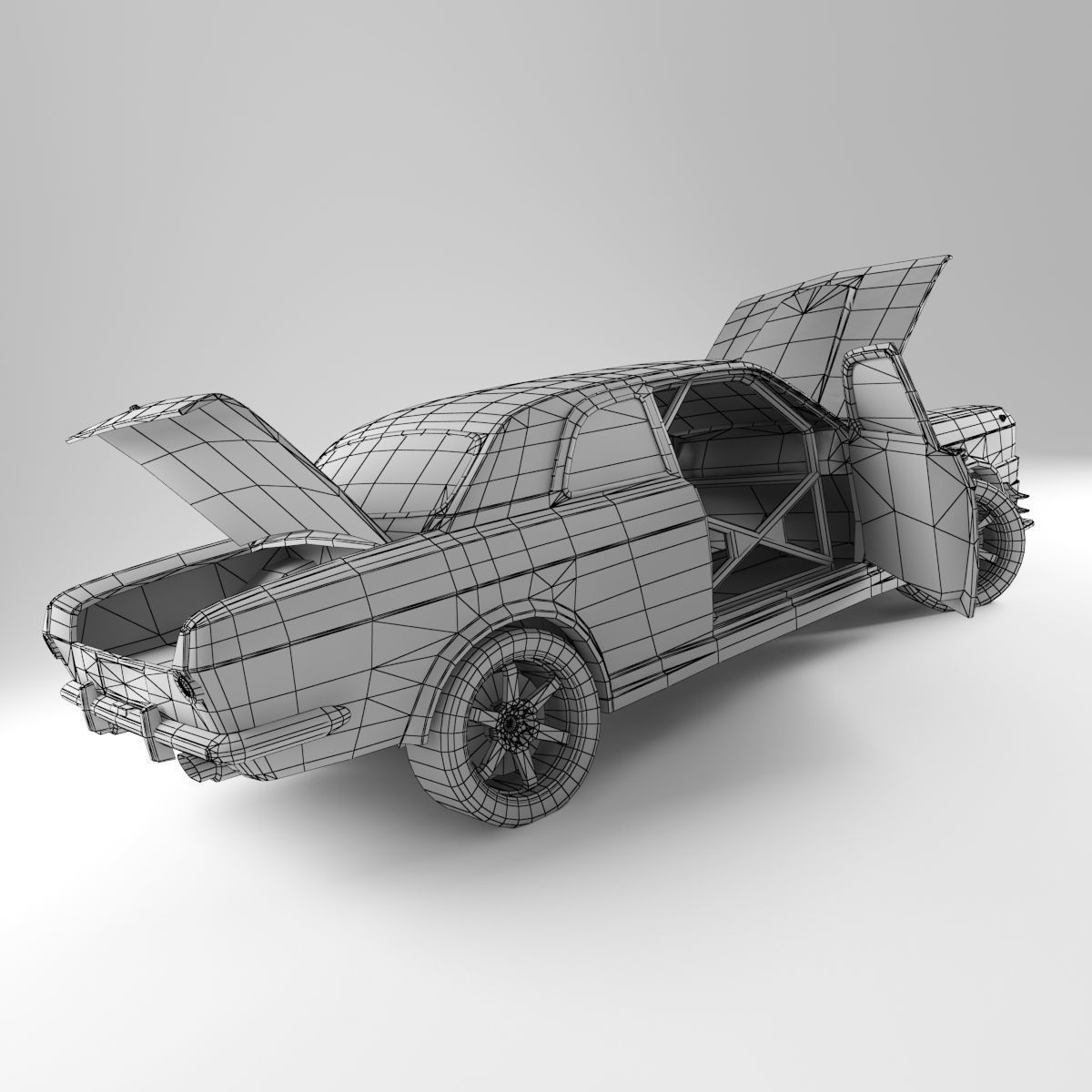Gaz 24 Volga Low-poly 3D model_16
