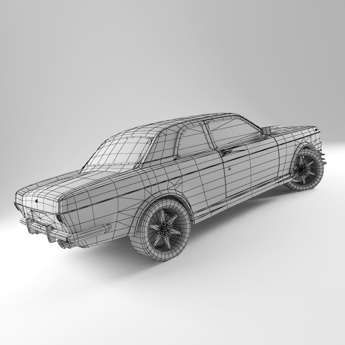Gaz 24 Volga Low-poly 3D model_4