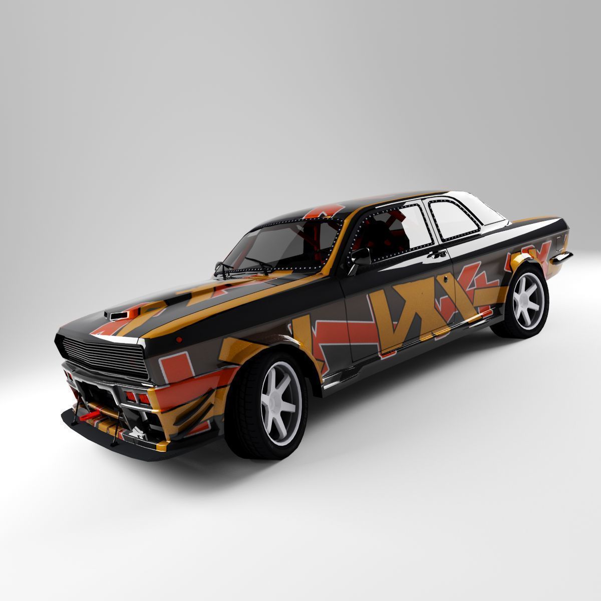 Gaz 24 Volga Low-poly 3D model_8