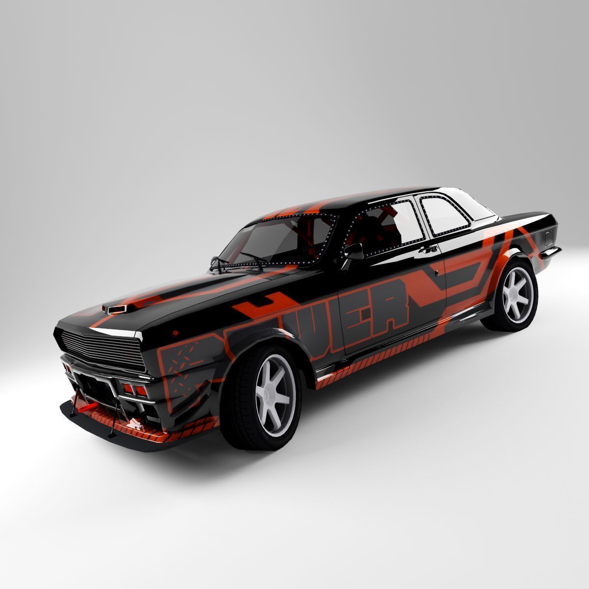 Gaz 24 Volga Low-poly 3D model_6