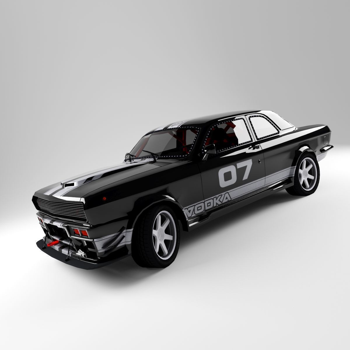Gaz 24 Volga Low-poly 3D model_11