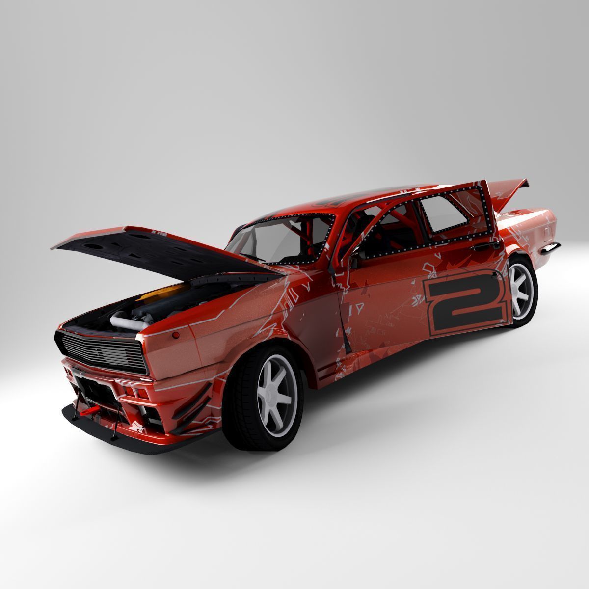 Gaz 24 Volga Low-poly 3D model_12