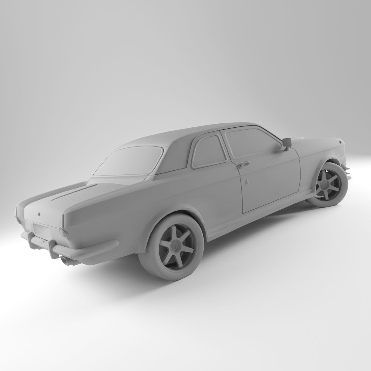 Gaz 24 Volga Low-poly 3D model_5