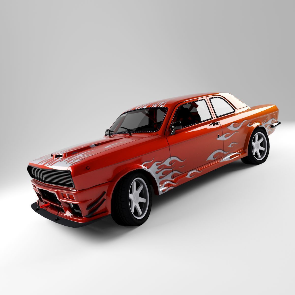 Gaz 24 Volga Low-poly 3D model_9