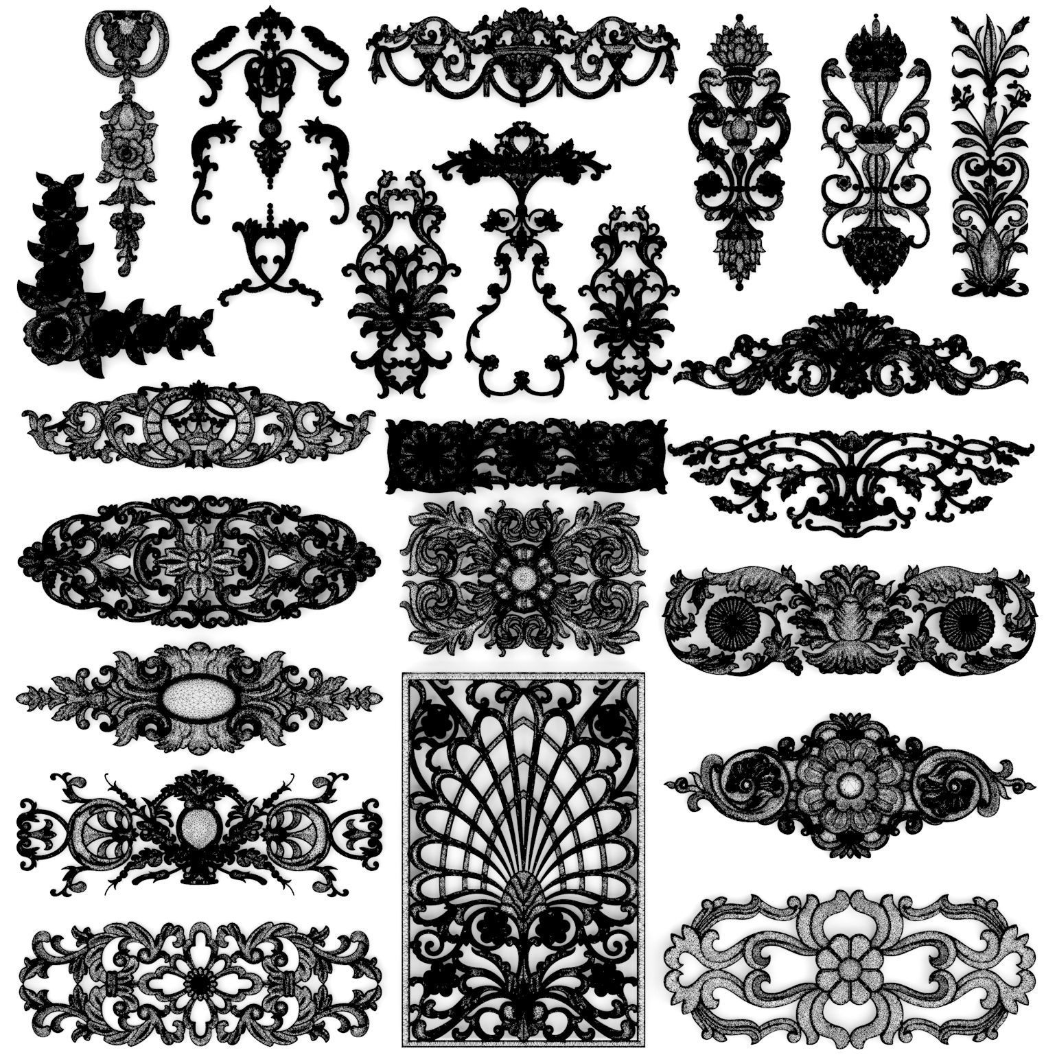 Cartouches SET 37 3D model_6