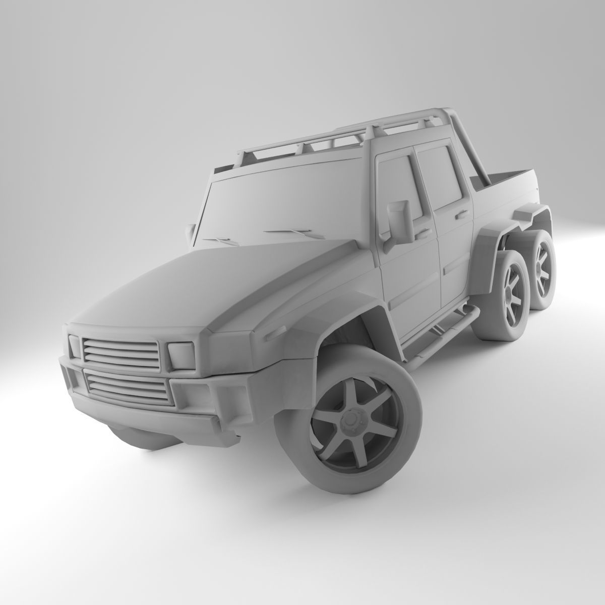 G-Class 6x6 Low-poly 3D model_2