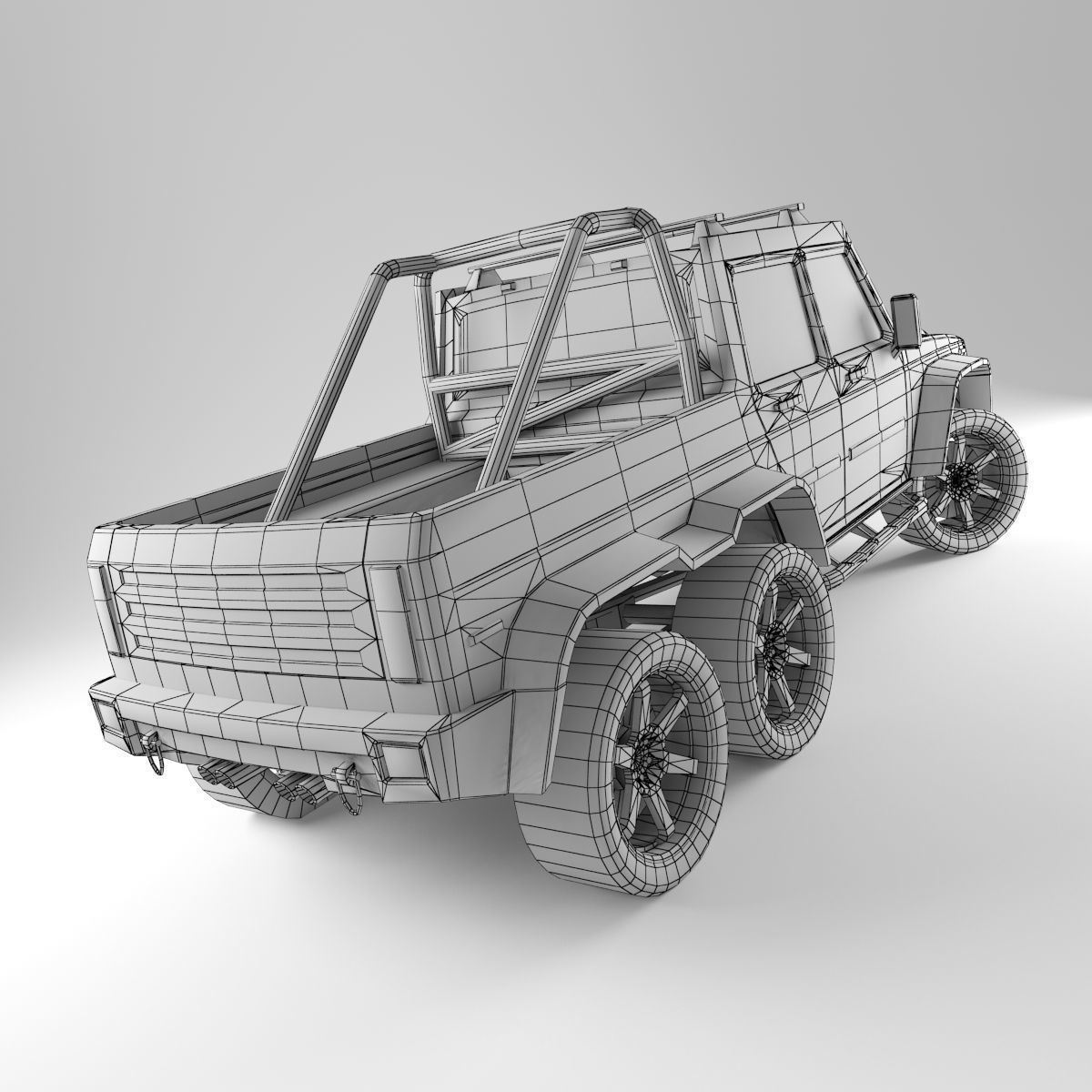 G-Class 6x6 Low-poly 3D model_4