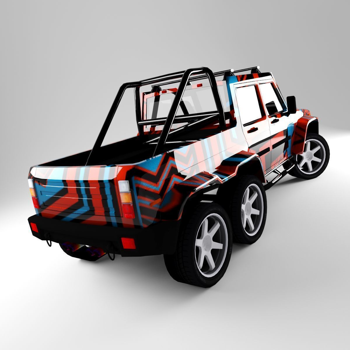 G-Class 6x6 Low-poly 3D model_3