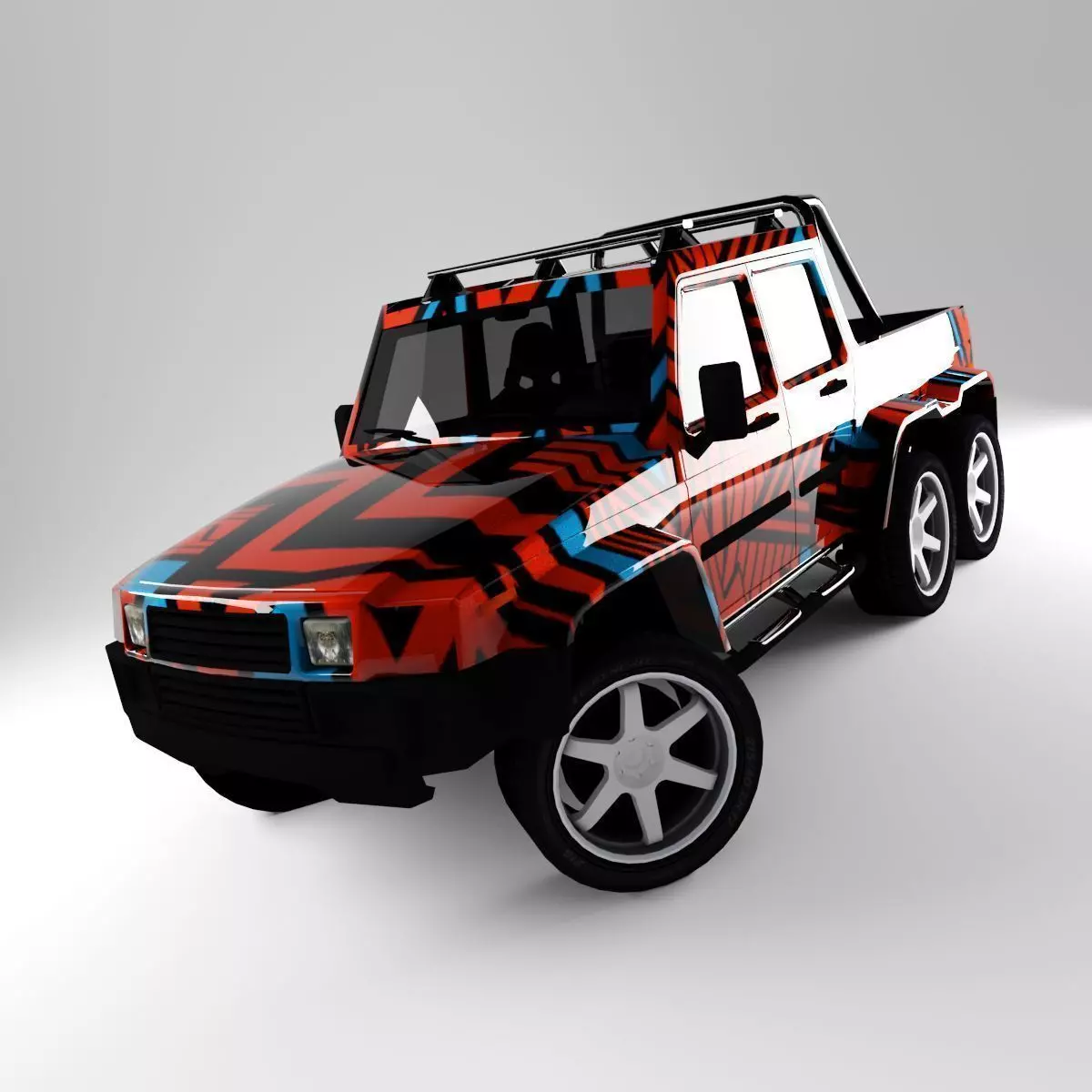 G-Class 6x6 Low-poly 3D model_0