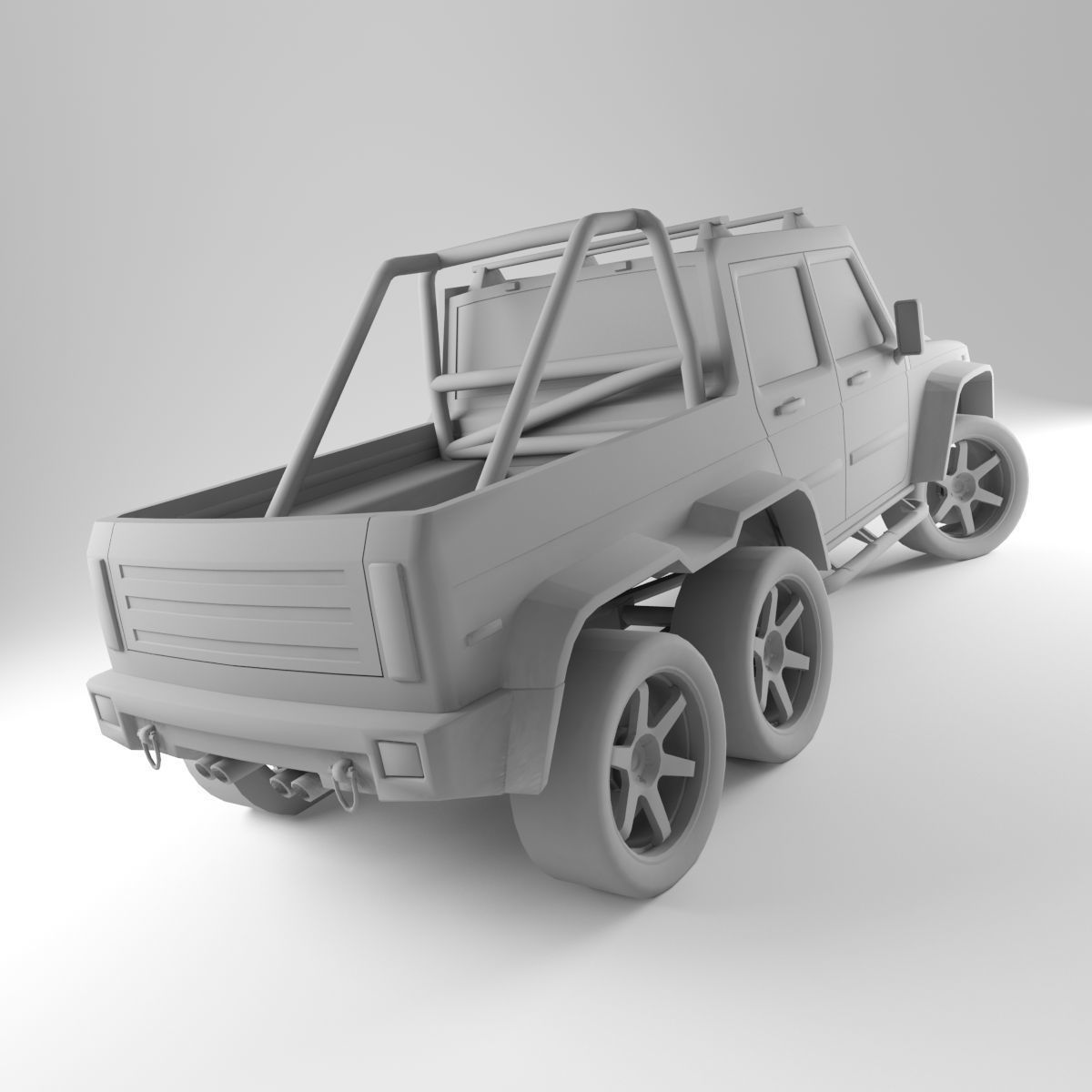 G-Class 6x6 Low-poly 3D model_5