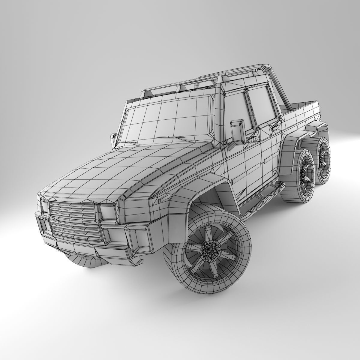 G-Class 6x6 Low-poly 3D model_1