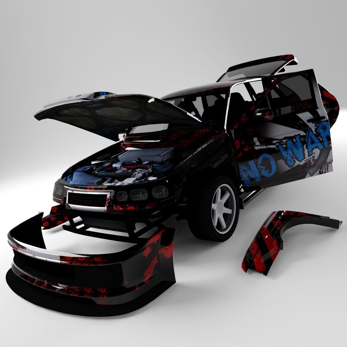 Lada 21012 Low-poly 3D model_12