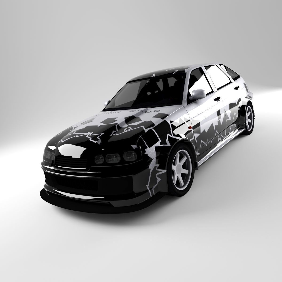 Lada 21012 Low-poly 3D model_6