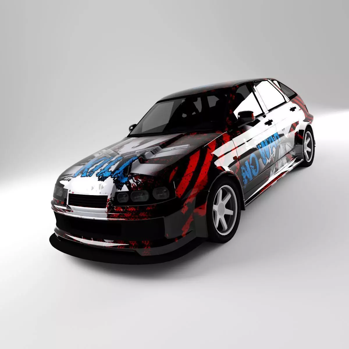 Lada 21012 Low-poly 3D model_0