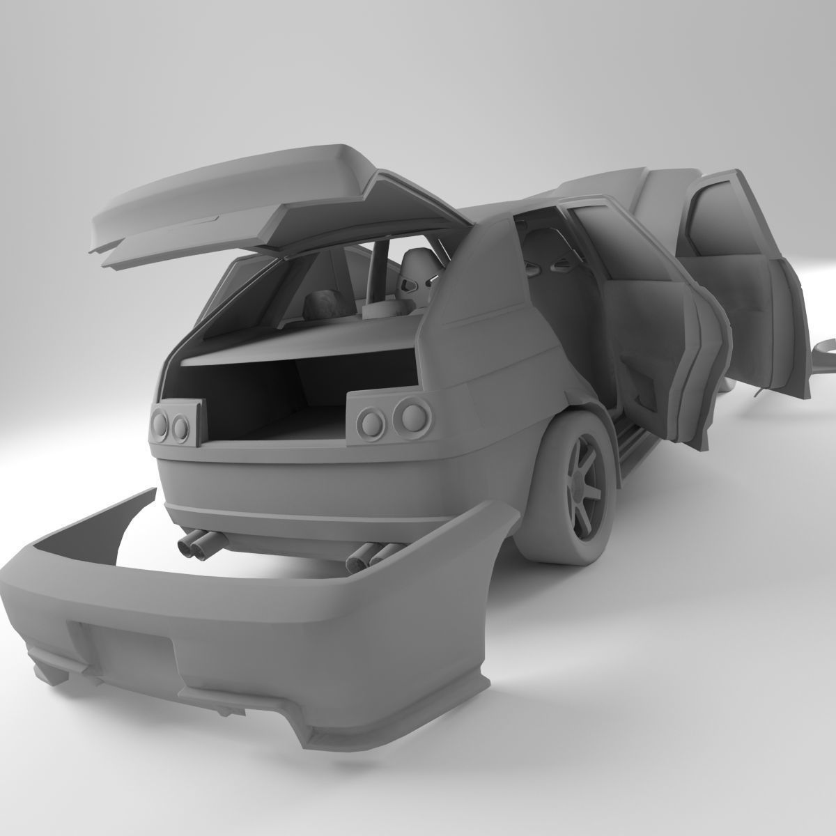 Lada 21012 Low-poly 3D model_17