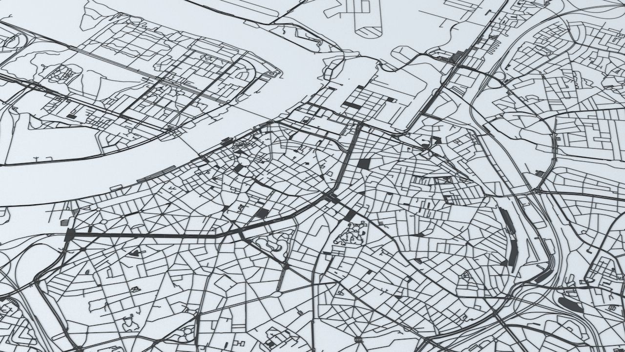Antwerp Road Network and Streets 3D model_1