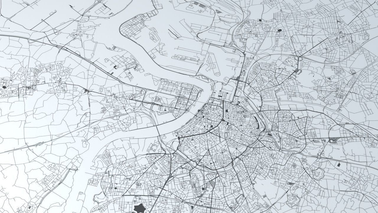 Antwerp Road Network and Streets 3D model_5