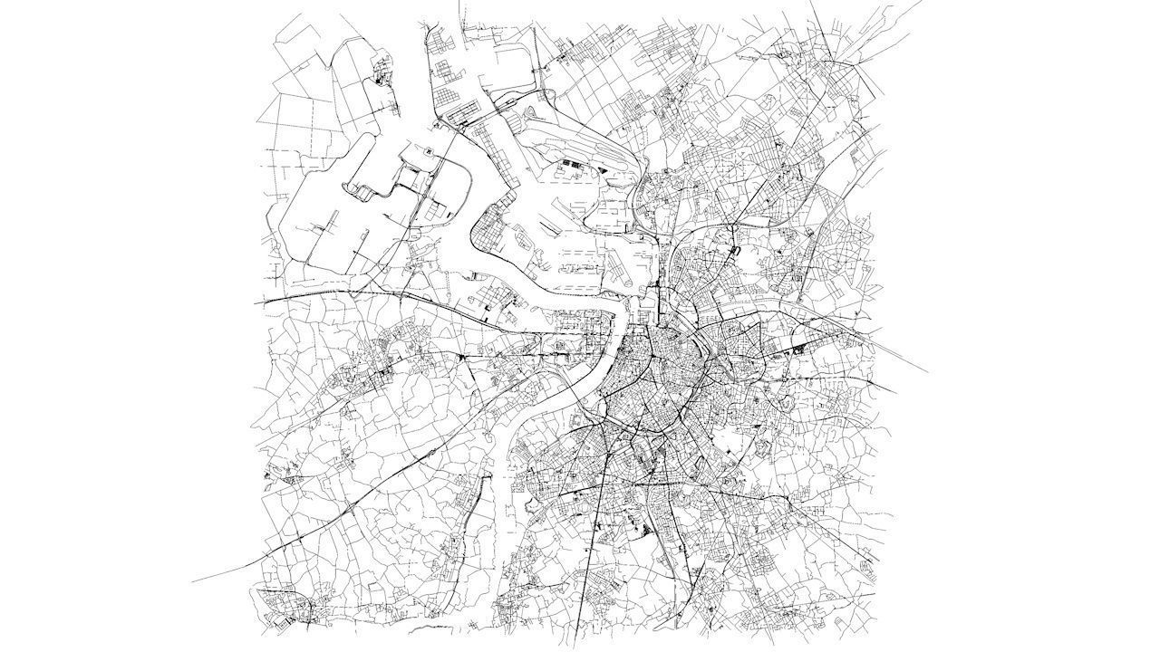 Antwerp Road Network and Streets 3D model_7