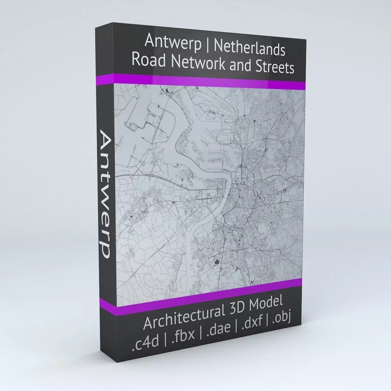 Antwerp Road Network and Streets 3D model_0