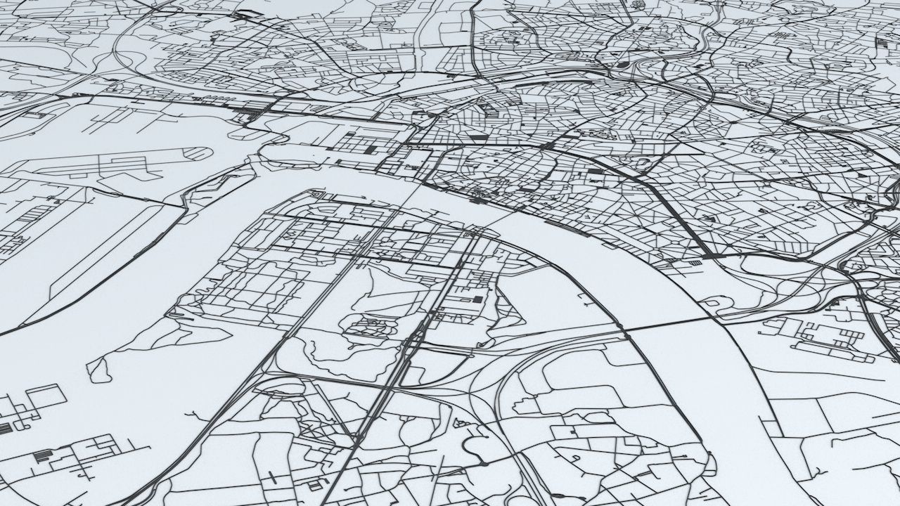 Antwerp Road Network and Streets 3D model_4