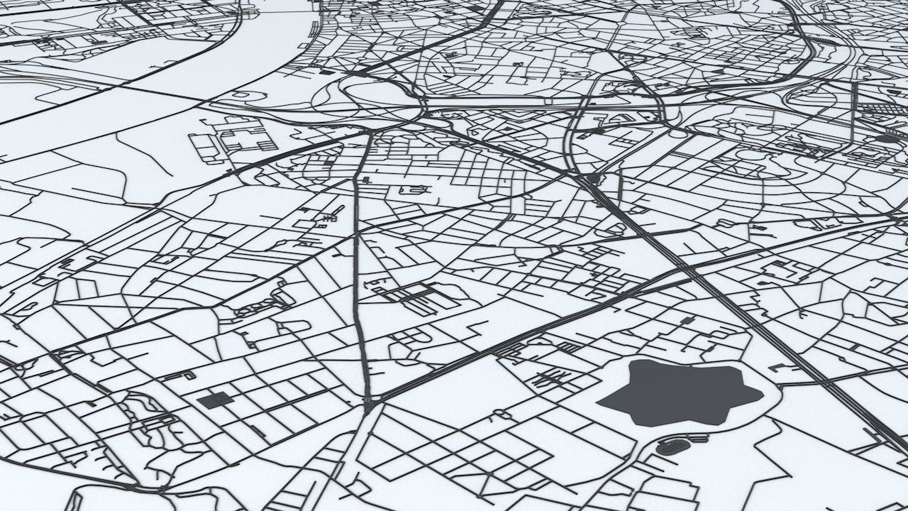 Antwerp Road Network and Streets 3D model_2