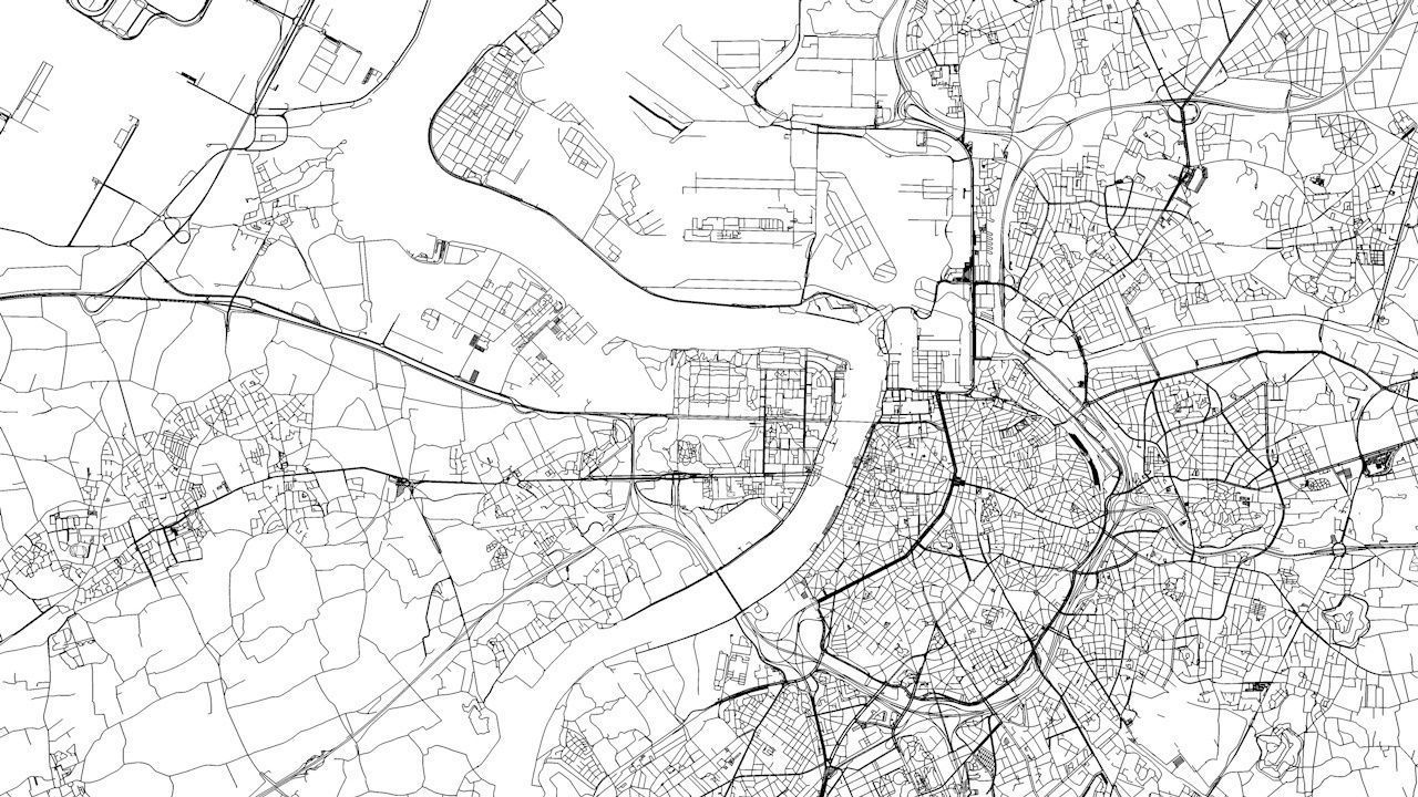 Antwerp Road Network and Streets 3D model_8