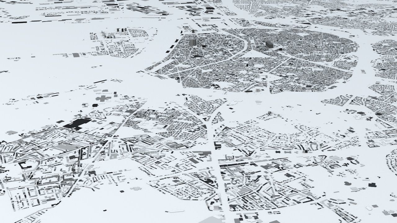 Antwerp Road Network and Streets 3D model_7