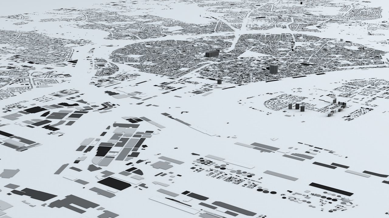 Antwerp Road Network and Streets 3D model_2